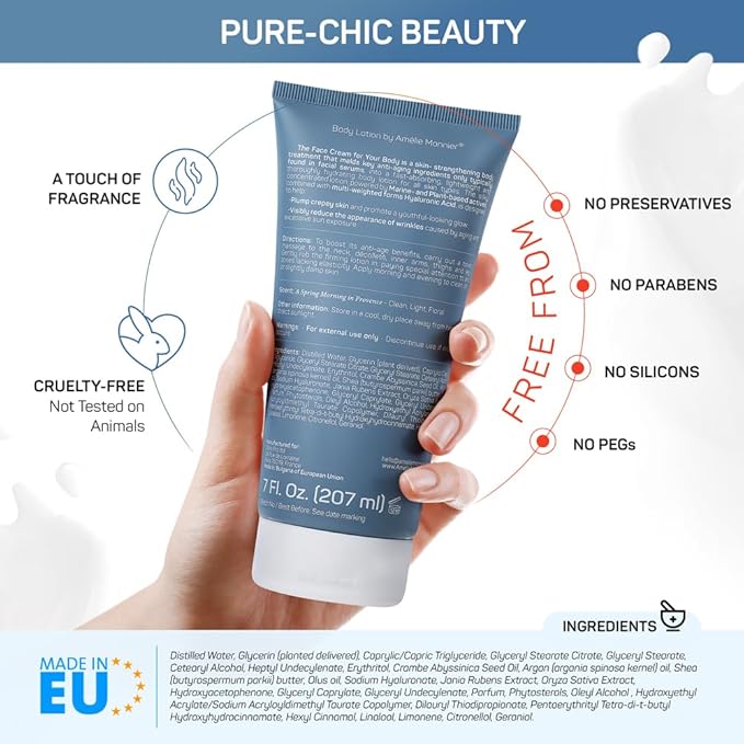 Crepe Firming Advanced Cream - European Hi-tech Skin care - Hyaluronic Acid in the 50-3000 kDa Molecular Spectrum - Tightening & Lifting Collagen Repair Treatment - Best for Body, Face and Neck 7.5 oz