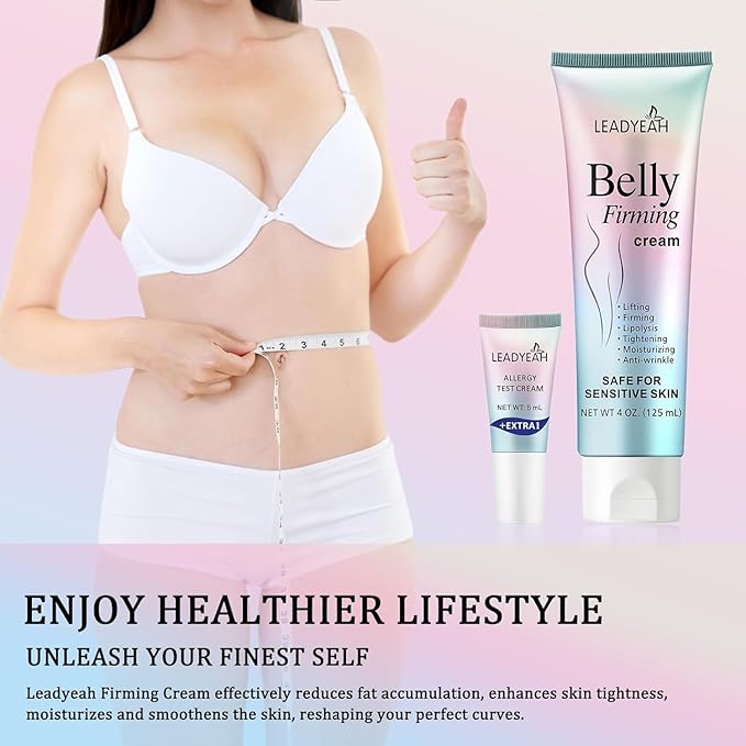 B Flat Belly Firming Cream - Moisturizing & Firming for Stomach, Body Lotion for Women and Men,Thighs and Butt 125 ML +5 ML