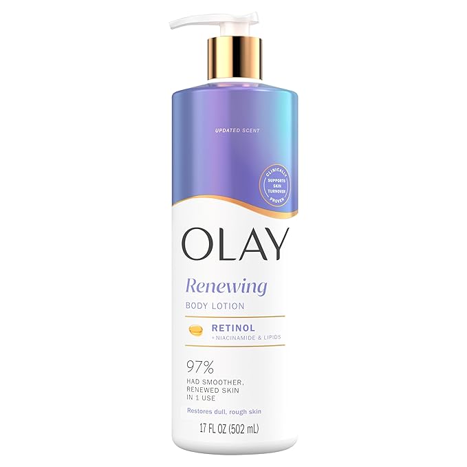 Olay Body Lotion for Women, Smoothing with Retinol Serum, Visibly Smoother Skin, 24hr Moisture & Hydration, Fast Absorbing Formula, Vitamin B3 Complex, For All Skin Types, 17 fl oz
