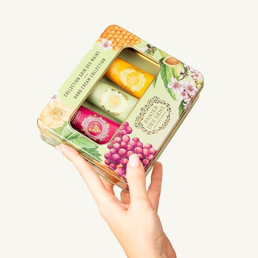 Panier des Sens - Mini Hand Cream Set - Birthday, Gifts for Women - Almond, Honey, Grape Natural Hand Cream - Gift Ideas Made in France - 97% Natural - Hand Lotion Travel Size 3x1 Floz