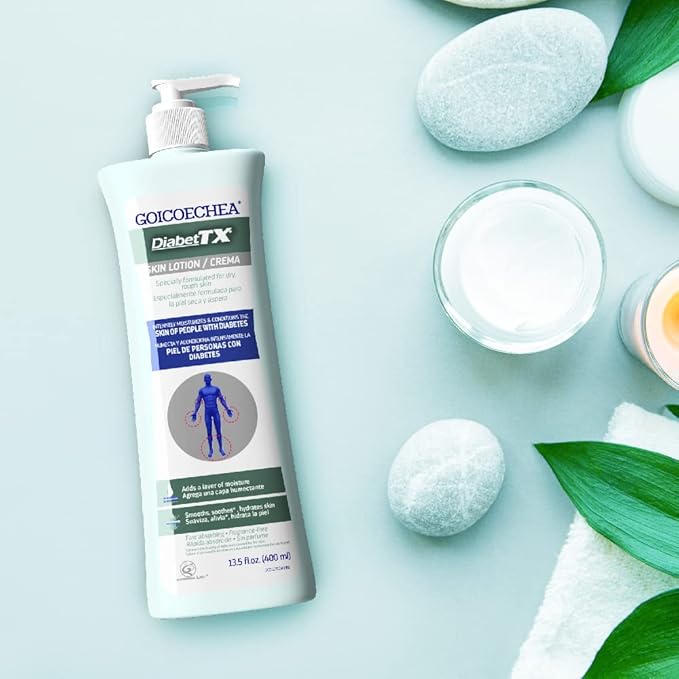 Goicoechea Diabet TX Diabetic Lotion for Dry Skin | Soothing Hydrating Cream for Women and Men, Moisturizer for Hands, Legs, Feet, and Body, Extra Dry Skin Support, 13.5 Oz, 1-Pack
