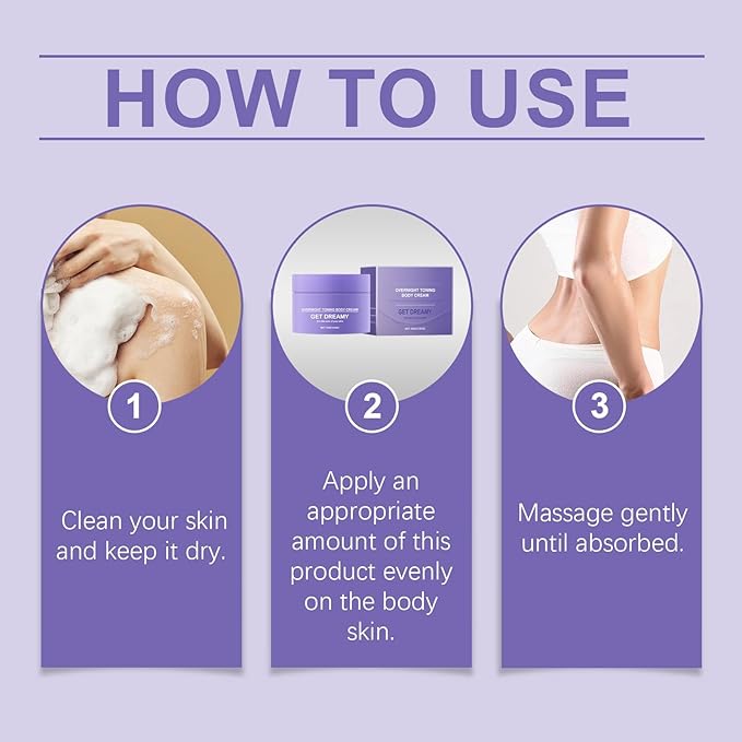 Get Dreamy Overnight Toning Whip, Helps While Sleep Body Firming Cream for Legs and Body (3.53 OZ)