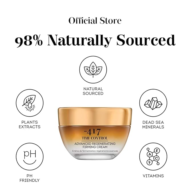 -417 Dead Sea Cosmetics Time Control Firming Cream for Skin Rejuvenation - Tightening & Smooths Lines and Wrinkles - Infused with Shea Butter - All Natural & Vegan 1.7 oz