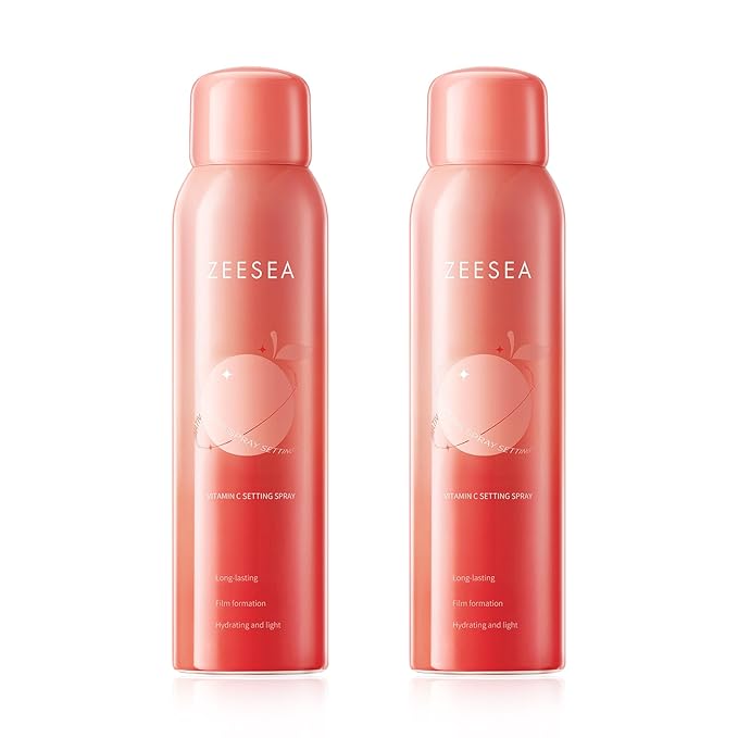 zeesea Vitamin C Hydrating Makeup Setting Spray for Face, Waterproof Make up Setting Fixer Mist type Spray, Long-lasting for 16 hours, Oil Control, 2pcs