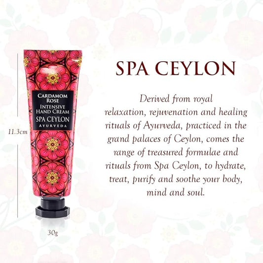 SPA CEYLON CARDAMOM ROSE Intensive Hand Cream | Revitalizing | Vitamin-Rich | 100% Vegetarian | Suitable for all skin types