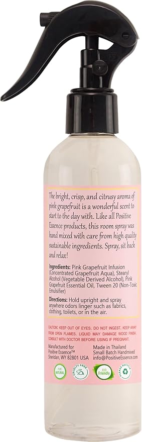 Pink Grapefruit Linen & Room Spray - Natural Odor Eliminator Made with Pure Pink Grapefruit Essential Oil, Pillow Spray, Bathroom Air Freshener (8.5 fl oz)