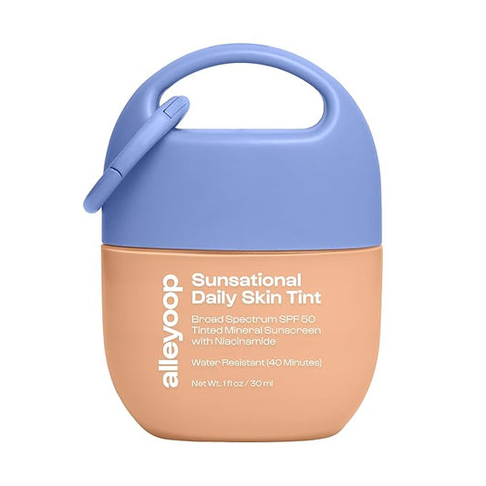 Alleyoop Sunsational Tinted Moisturizer SPF 50 for Face Broad Spectrum – 100% Mineral Face Sunscreen with Jojoba, Hydrating & Soothing Tinted Sunscreen, Vegan & Cruelty-Free (Sunrise)