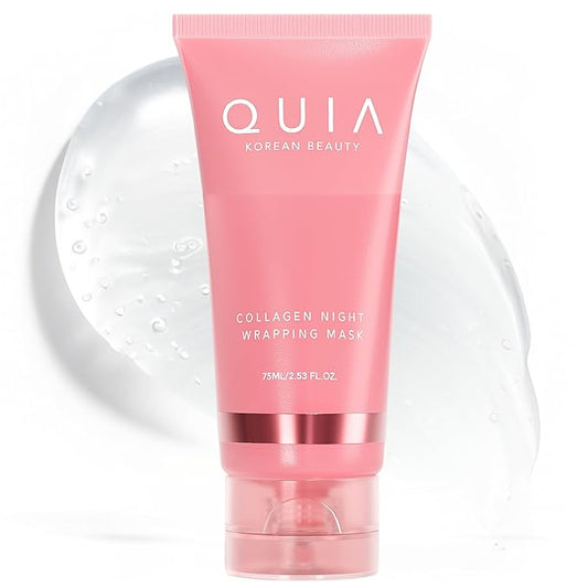 QUIA Overnight Collagen Wrapping Mask – Wake Up with Firmer, Hydrated Skin – Easy Peel-Off Formula – Korean Skincare for Radiance and Elasticity – For All Skin Types, 75ml