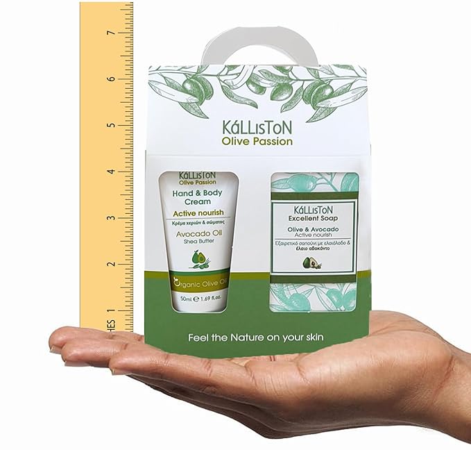 Kalliston Organic Avocado Oil Cream with Shea Butter and Organic Olive Oil and Avocado Soap Bar, Active Nourish Gift Set