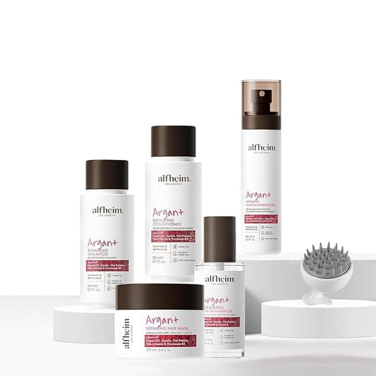 Alfheim Argan Hair Care Set | Argan Oil Shampoo, Conditioner, Hair Mask, Leave-In & Hair Oil | Frizz Control & Repair | Moisturizing & Strengthening | Sulfate-Free, Color-Safe | Holiday Gift for you