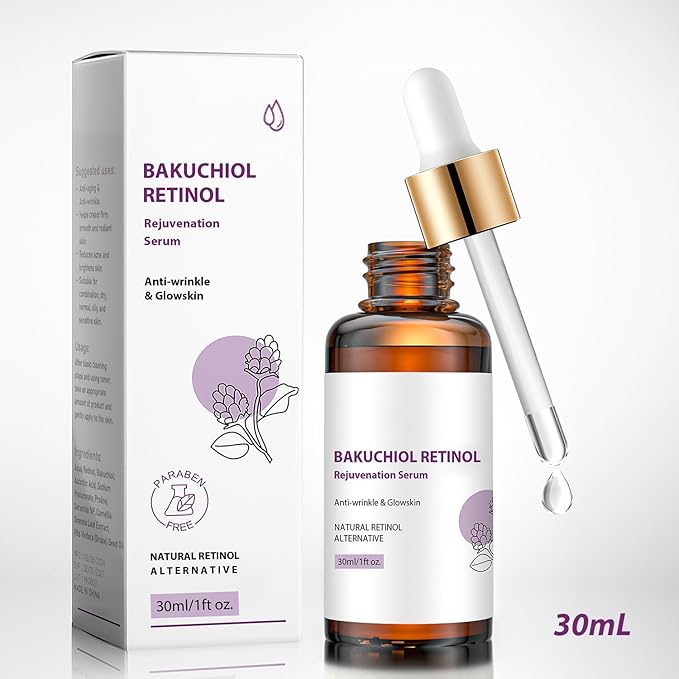 Venature Bakuchiol Retinol Rejuvenation Serum,2024 Best Retinol Serum for Wrinkles Bakuchiol Retinol Face Serum Korean, Retinol Serum for Wrinkles, Reduce Wrinkles(2pcs)