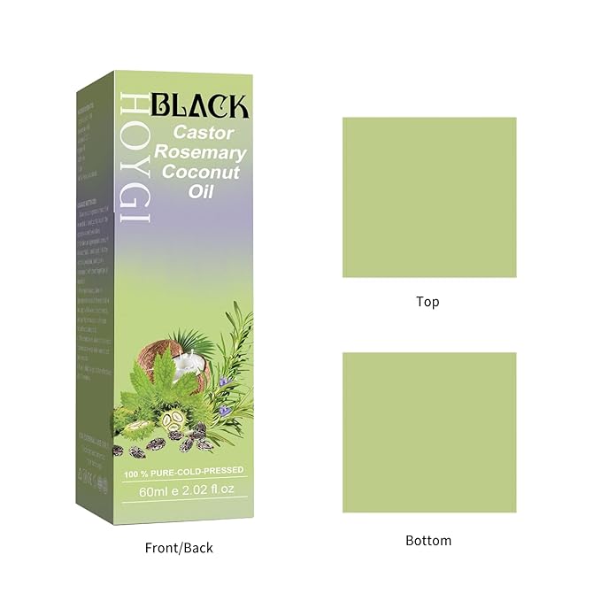 Hair Growth Oil, 6-in-1 Serum with Cold Pressed Castor, Coconut, Rosemary, Argan Oils, Biotin, Caffeine for Hair, Eyelashes, Eyebrows and Beard, 2 Fl Oz/pcs