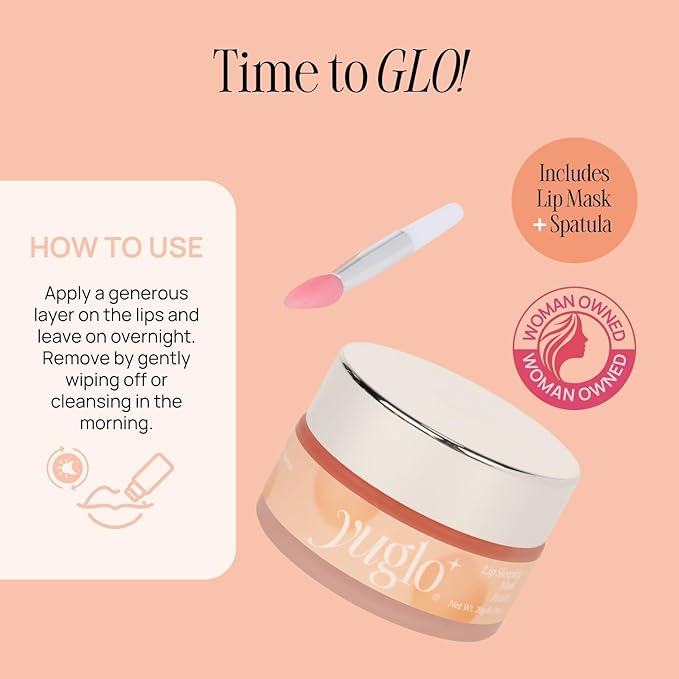 YUGLO Lip Sleeping Mask | Peach Flavor | Hydrating & Soothing Lip Treatment for  Dry, Chapped Lips | Plumps & Moisturizes | Overnight Lip Repair