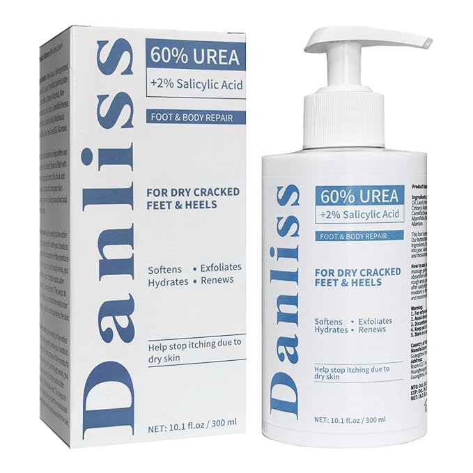 Urea Cream 60 Percent treatment Lotion 10.1 Oz Foot Hand Cream For Dry Skin Maximum Strength Softens Cracked Heel Calluses & Thick Toenails with 2% Salicylic Acid For Feet, Elbows, Hands and Knees