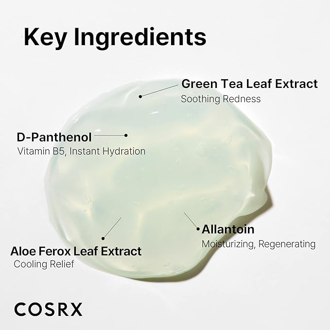 COSRX Hydrium Green Tea Aqua Soothing Gel Cream, 1.69 fl.oz / 50ml | Lightweight Daily Cream | Camelia, Aloe Gel | Korean Skin Care, No Animal Testing, Paraben Free