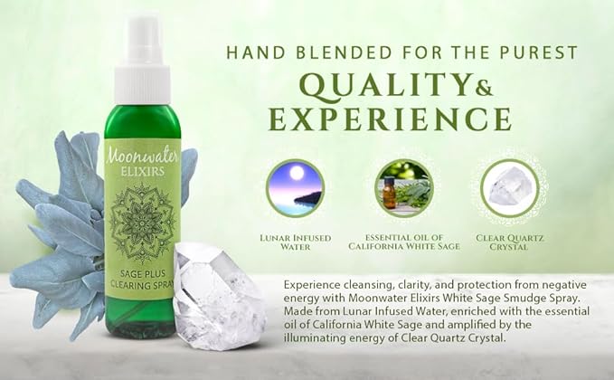Smudge Spray Gift Set - White Sage Smudge Spray + Sage & Lavender Smudging. Spiritual Cleansing & Aura Protection. Lavender Smudging Duo.