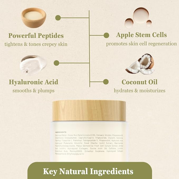 NutraVive Crepe Repair Cream – Anti-Aging Treatment - 8.1 Oz – Restore, Lift, Tighten & Smooth – Collagen Boosting Body, Neck & Face - Crepey Skin Cream for Aging Skin