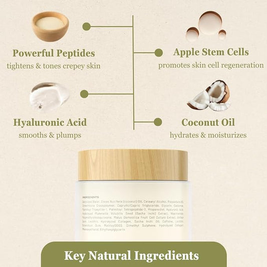 NutraVive Crepe Repair Cream – Anti-Aging Treatment - 8.1 Oz – Restore, Lift, Tighten & Smooth – Collagen Boosting Body, Neck & Face - Crepey Skin Cream for Aging Skin