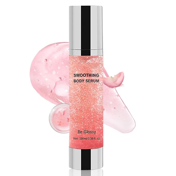 Be Glossy Body Serum for Wrinkles, Crepey Skin Cream for Aging Skin Infused with Hyaluronic Acid, Collagen and Vitamin E, Anti-Aging & Firming Body Lotion for Tighten Nourishing Skin 100ML/3.38 Fl Oz