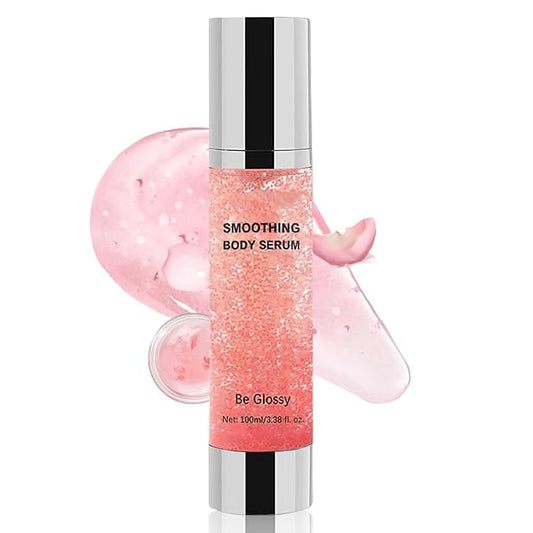 Be Glossy Body Serum for Wrinkles, Crepey Skin Cream for Aging Skin Infused with Hyaluronic Acid, Collagen and Vitamin E, Anti-Aging & Firming Body Lotion for Tighten Nourishing Skin 100ML/3.38 Fl Oz