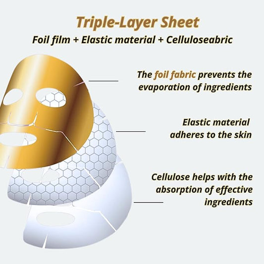 [OLIVE FARM Nourishing Gold Foil Facial Mask (20 Sheet Pack) Korean Skin Care