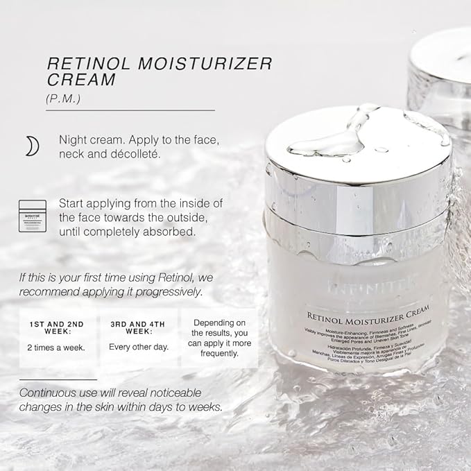 Infinitek Paris Retinol Face Moisturizer Night Cream - Premium Skin Care with Collagen & Vitamin E. Advanced Anti-Aging and Antioxidant Face Cream. Vitamin Enriched Moisturizer for Radiant Skin