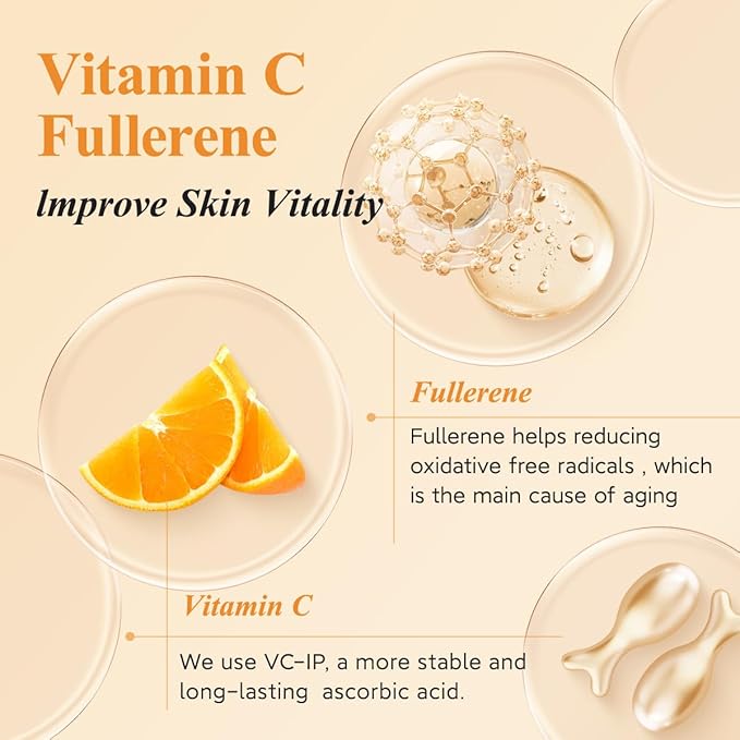 HKH Vitamin C Serum For Face, Anti-Aging Vit C with Vitamin E Serum 48 Capsules, Evens Skin Tone & Reduces Wrinkles, Travel Size Skincare Capsules for Smoothing, Hydrating & Firming Skin