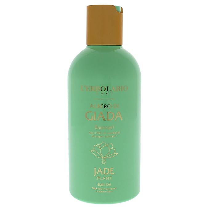 L'Erbolario Jade Plant Bath Gel - Green And Floral Fragrance - Gentle Formula - Has Effective Moisturizing And Protective Properties - Suitable For Even The Most Delicate Skin - Paraben Free - 8.4 Oz