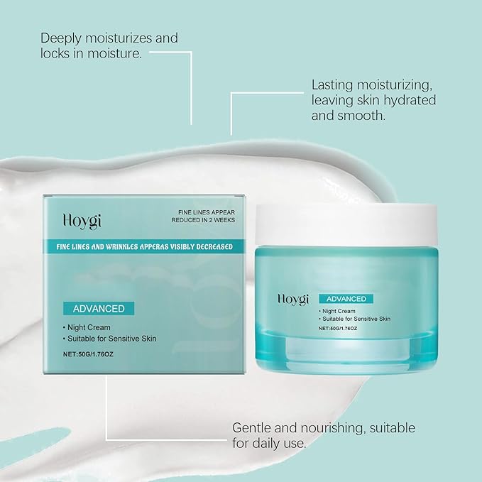 Anti-Aging Face Moisturizer - Advanced Repair Daily Facial Moisturizing Cream for Fine Lines & Wrinkles, Hydrating and Moisturizing, Night Cream for Sensitive Skin 1.75 Fl Oz