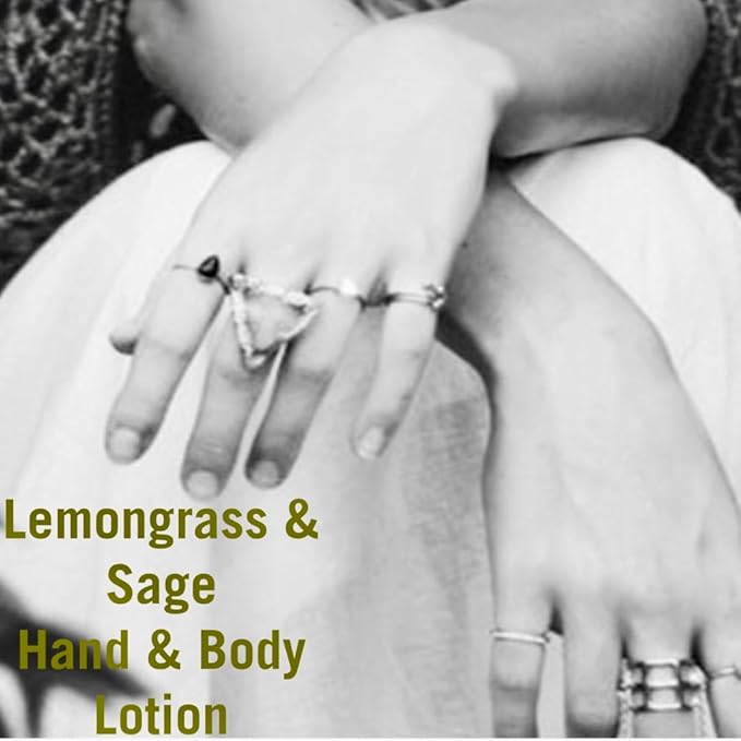 Lemongrass & Sage Hand & Body Lotion for Dry Skin – Infused with Natural-Organic Shea Butter & Acai Fruit Oil (8oz)