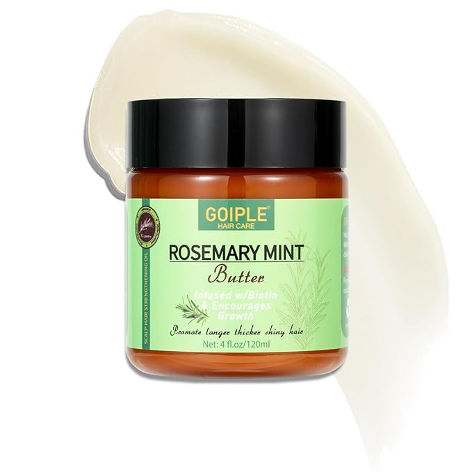 WOZUTUNT Rosemary Mint Butter for Hair Growth Strengthen and Strong Roots, Nourish Dry Scalp Split Ends, Organic Product for All Hair Type, 4 Fl Oz