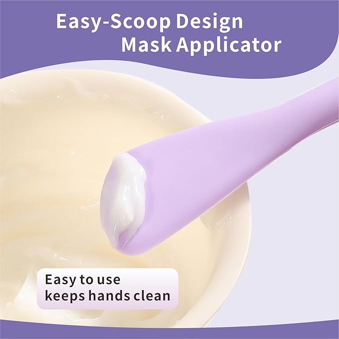 Silicone Face Scrubber, 2 in 1 Face Mask Brush, Pore Brush, Blackhead Remover, Facial Cleansing Brushes, Face Mask Applicator for Mud, Clay(Pink+Purple)