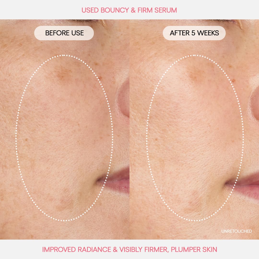Bouncy & Firm Serum: Korean Slow Aging Collagen Serum with Peptides for Plumping, Firming, & Hydrating