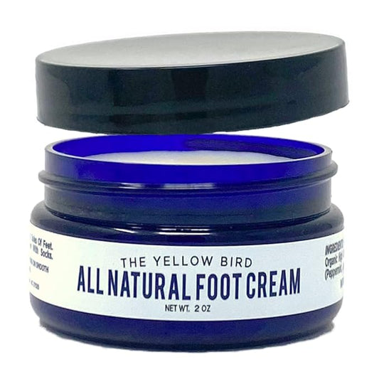 Yellow Bird Foot Cream – Hydrating Tea Tree Oil Foot Balm with Essential Oils. Natural Athletes Foot Treatment. Moisturizing Cracked Feet Repair & Callus Remover. Made In USA - 2 oz