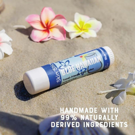 Rinse Bath & Body Blue Hawaiian Solid Lotion Stick - Natural Lotion Bar w/Shea and Cocoa Butter | Coconut, Cherry, Pineapple and Run Scent | No Mess Travel Lotion w/Beeswax | Handmade |.5oz