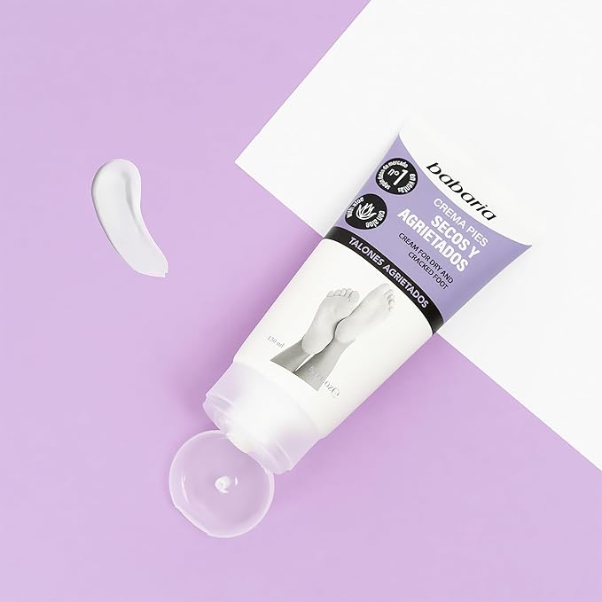 Babaria Dry Feet Cream - Foot Cream Absorbs Quickly to Instantly Soothe and Smooth - Infused with Aloe Vera, Sweet Almond, and Shea Butter - 2 pc