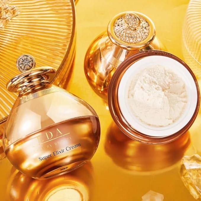 Luxe Diamond Caviar Super Elixir Cream - Anti-Aging With Caviar Extract Collagen, Daily Anti-Wrinkle Moisturizer, Hydrating & Tightening Pores - Vegan & Paraben-Free