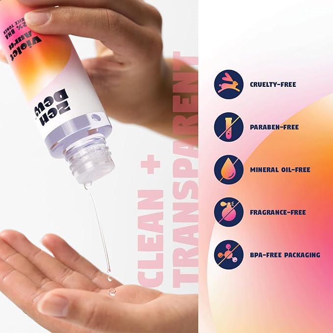 Violet Aura - Refreshing Glow Rice Toner for Radiant, Smooth Skin – Vegan Toner with 73% Korean Rice Milk, 2% Salicylic Acid & Niacinamide to Gently Clear Pores, Brighten & Moisturize, 3.38 fl. oz.