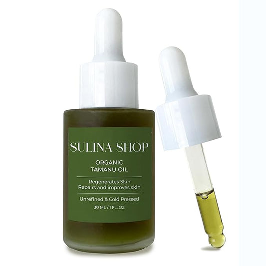 Tamanu Oil Organic for Skin, 100% Pure, Cold Pressed, Unrefined, Cruelty-Free, Hydrating, Moisturizing Tamanu Oil for Face Skincare, Haircare, Soothes Irritation, Reduces Scars and Acne, All Skin Type