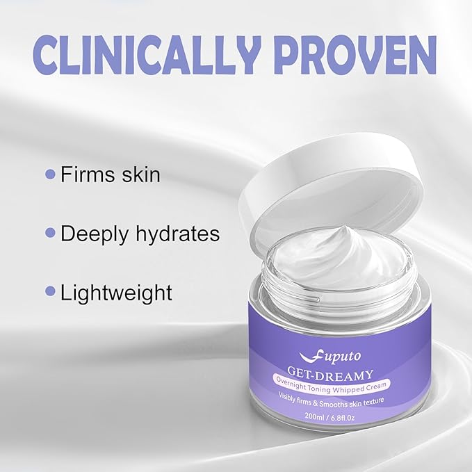 Get Dreamy Overnight Toning Whip - Body Firming Cream for Women, 6.76 oz Sleep & Sculpt Night Cream, Reduces the Appearance of Body Skin Laxity for Mulated for All Skin Types (200ml)-Purple