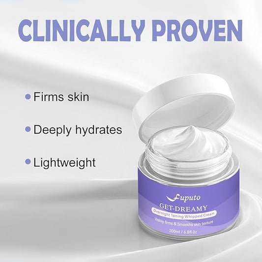Get Dreamy Overnight Toning Whip - Body Firming Cream for Women, 6.76 oz Sleep & Sculpt Night Cream, Reduces the Appearance of Body Skin Laxity for Mulated for All Skin Types (200ml)-Purple