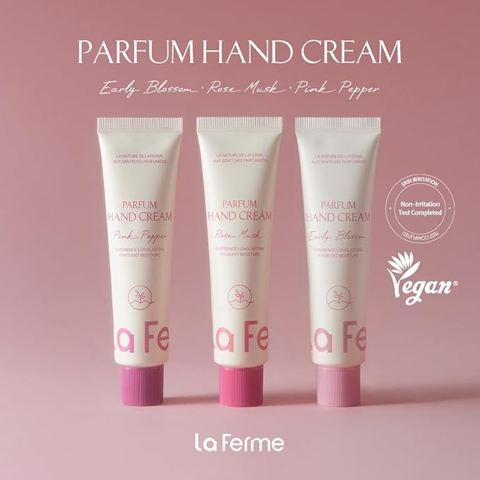 laferme Perfume Hand Cream 2.02 Fl. Oz. (Early Blossom) | Non Sticky Vegan & Travel-Sized Hand Lotion with Shea Butter | Hydrating & Nourishing for Dry Skin, Korean Skincare for Women & Men