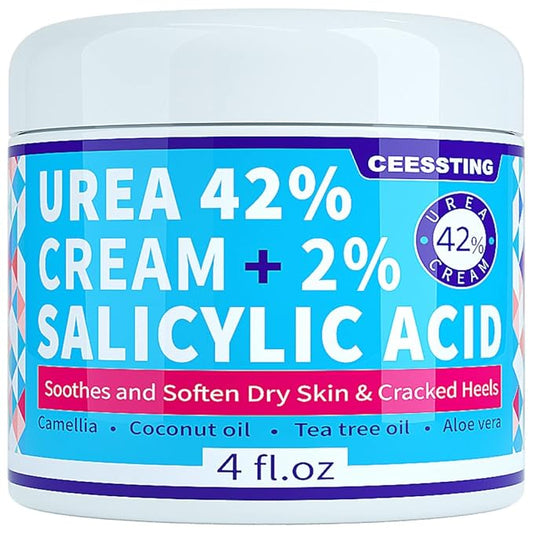 ENVISHA Urea Cream 42 Percent for Feet - 42% Urea Foot Cream with 2% Salicylic Acid - For Feet, Hands, Heels, Elbows, Nails & Knees - 4 oz