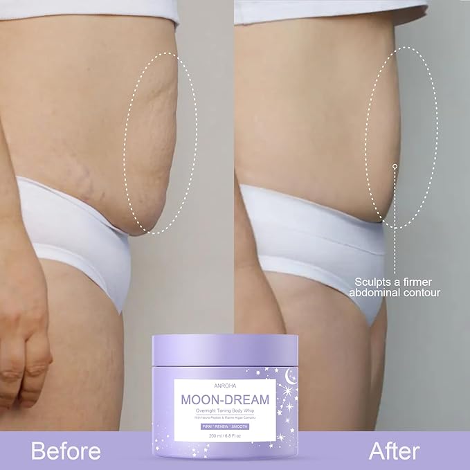 Moon Dream Overnight Toning Whip - Get Body Firming Cream for Women Helps Target the Appearance of Loose Skin On the Body 6.8 Fl oz