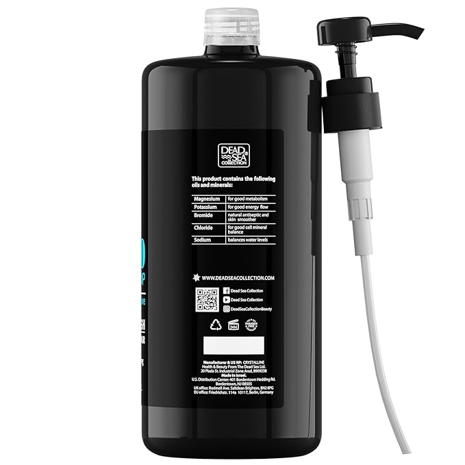 Dead Sea Collection Mens Body Wash 3 in 1 – TOP 10 ACTIVE Body Wash for Men – Shower Gel – Shampoo – Shower Soap for Face and Hair (33.8 Fl. Oz)