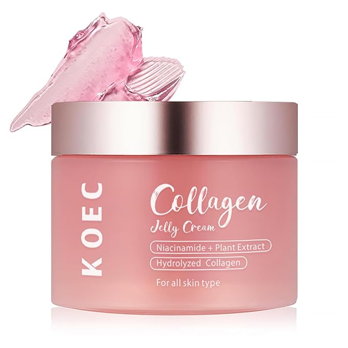 Collagen Jelly Cream,Contains Niacinamide & Freeze Dried Hydrolyzed Collagen, Boosts Elasticity & Hydration,Reduce Fine Lines & Dullness,Improves Glowy Skincare Cream(3.38 fl.oz)