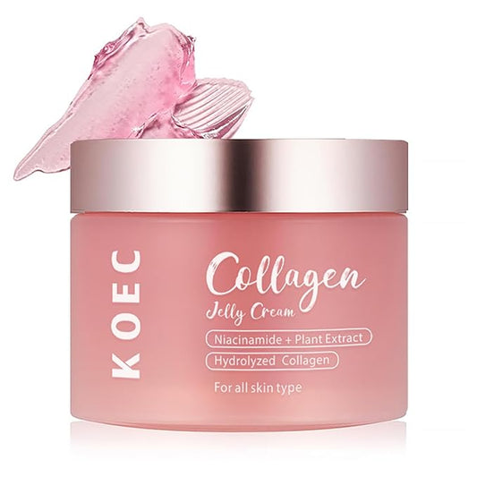 Collagen Jelly Cream,Contains Niacinamide & Freeze Dried Hydrolyzed Collagen, Boosts Elasticity & Hydration,Reduce Fine Lines & Dullness,Improves Glowy Skincare Cream(3.38 fl.oz)