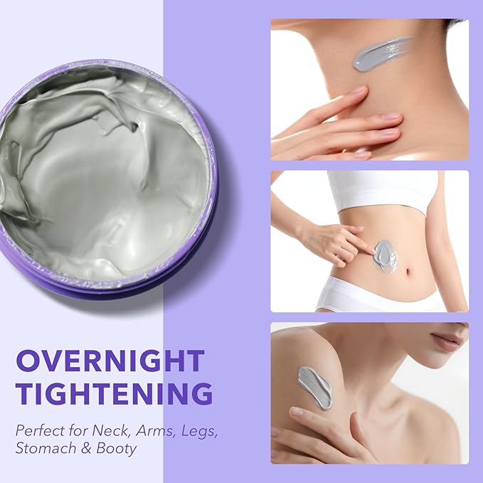 Overnight Toning Whip, Anti-Wrinkle Firming Body Lotion, Smooth & Tight Skin, Helps Target Loose Skin & Stretch Marks Removal on Belly, Thighs & Booty (3.38 OZ)
