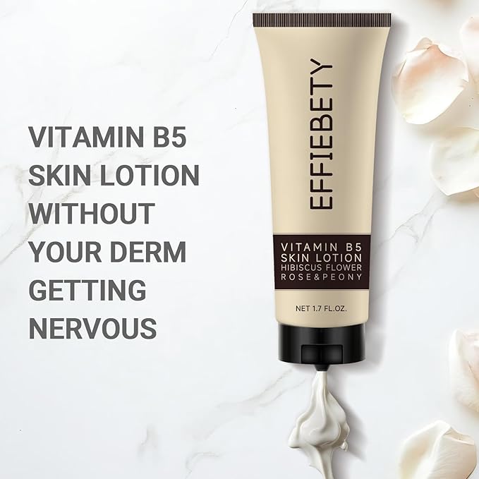 6 Pack Vitamin B5 Skin Lotion, Gentle Moisturizing Lotion Nourishes Dry Skin With Hibiscus Flower, Rose & Peony, Non-Comedogenic, Travel-Size (1.7 fl oz)
