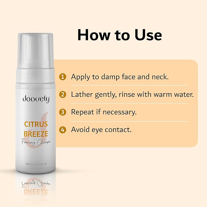 Citrus Breeze Foaming Face Cleanser | Facial cleanser & Face Wash for All Skin Types, Daily Hydrating Cleanser with Natural Citrus Extracts for Deep Cleansing & Oil Control – 150ml(5 Fl. oz)